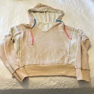 Women’s Hem & Thread hooded sweatshirt with multicolor accents - worn once